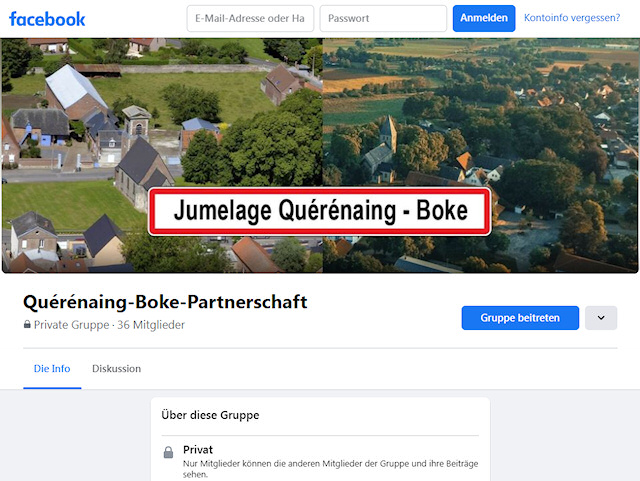 Jumelage Quérénaing - Boke  -  Facebook-Gruppe mit Beiträgen der Partnerdörfer